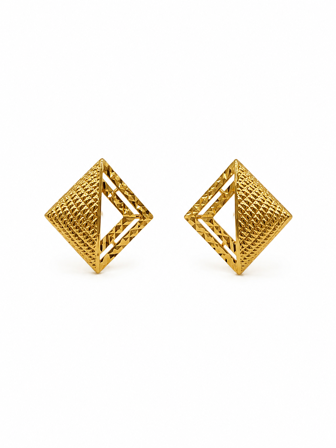 Textured 9 Karat Gold Earrings