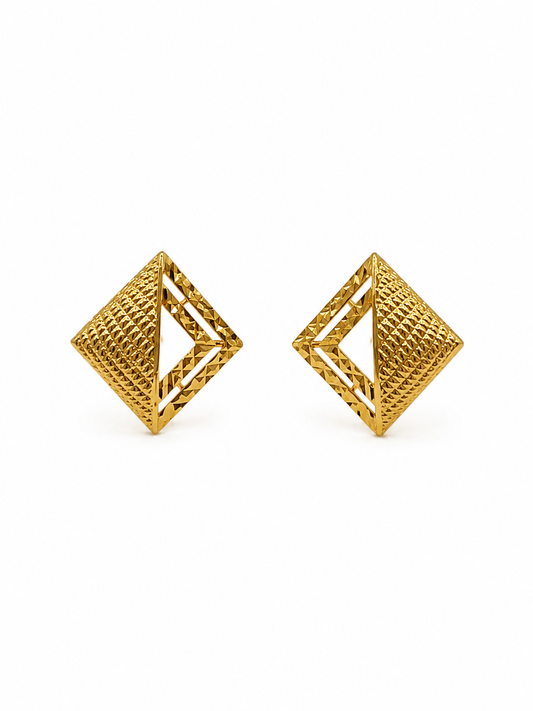 Textured 9 Karat Gold Earrings