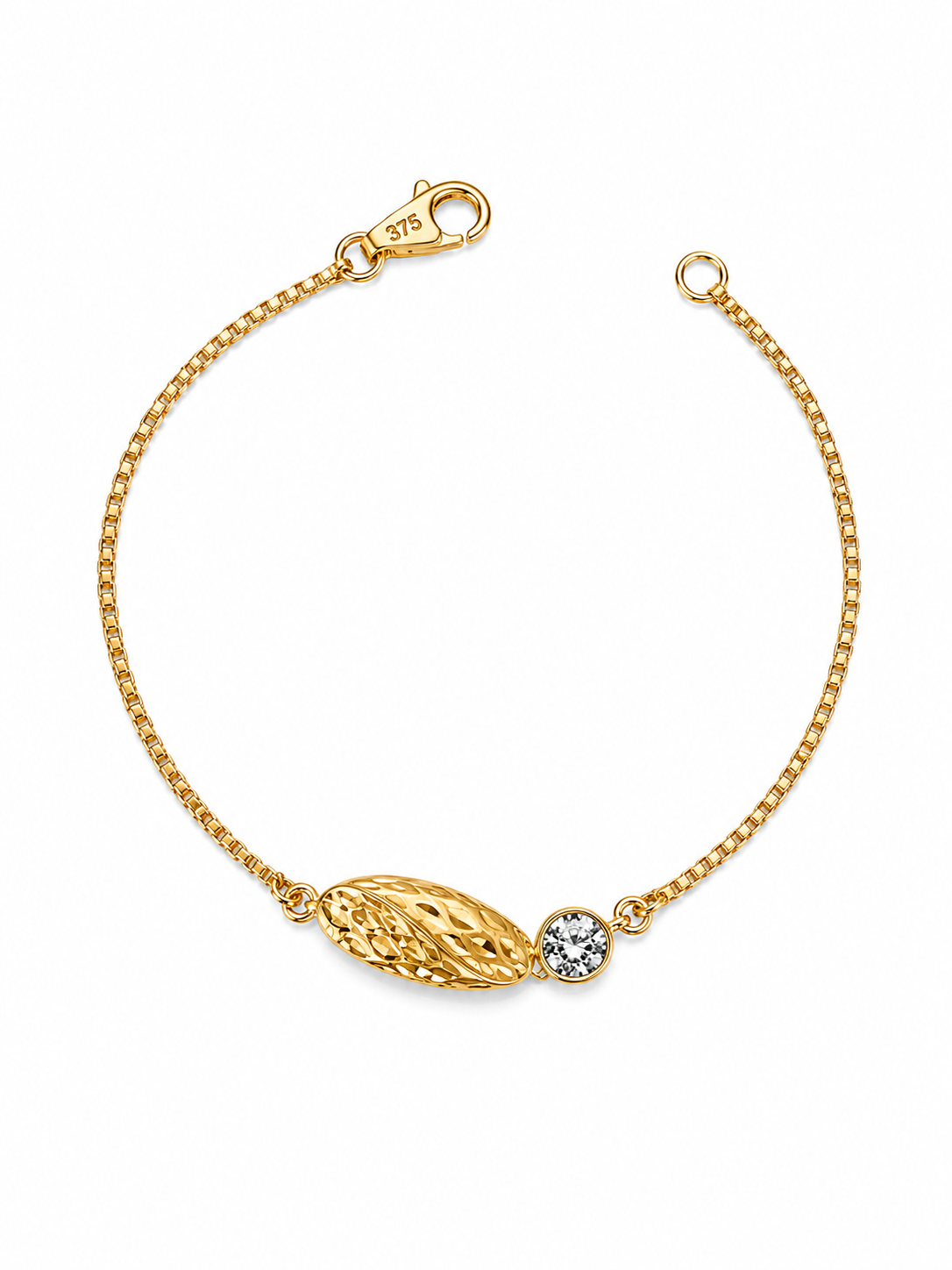 9K Gold Diamond-Cut Bracelet