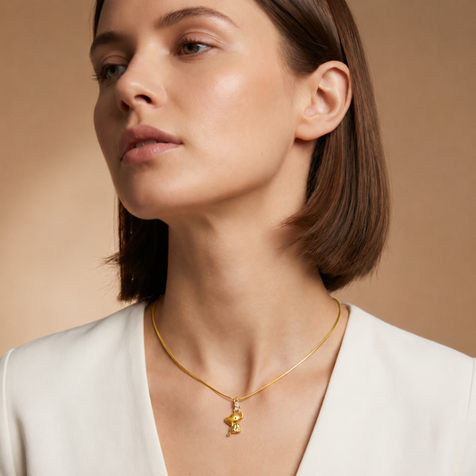 9K Gold Diamond Elephant Pendant