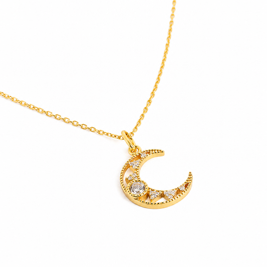 925 Silver Forever Moon Spark Necklace