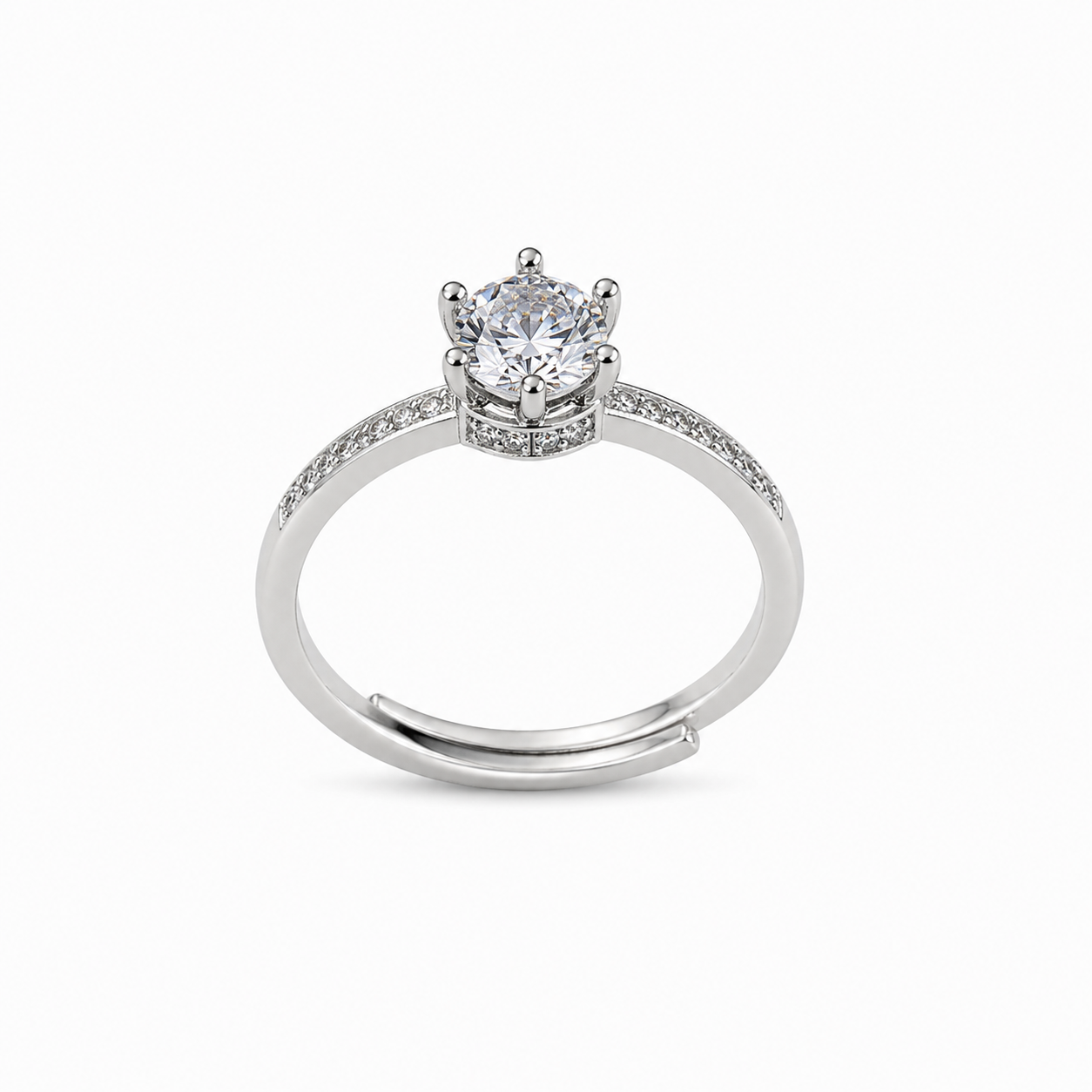 Silver Sparkle Solitaire Ring