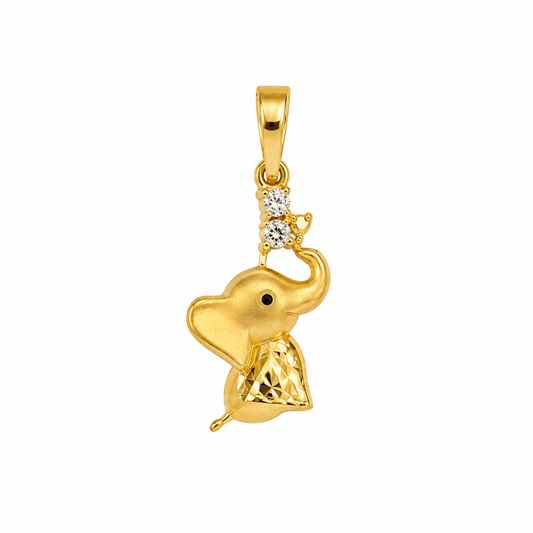 9K Gold Diamond Elephant Pendant