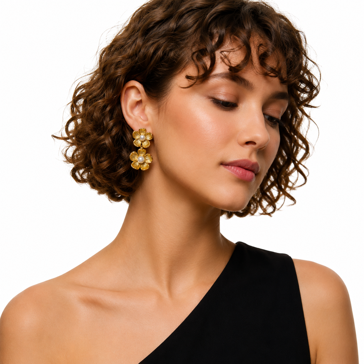 Demi Fine Bloom Pearl Floral Drop Earrings