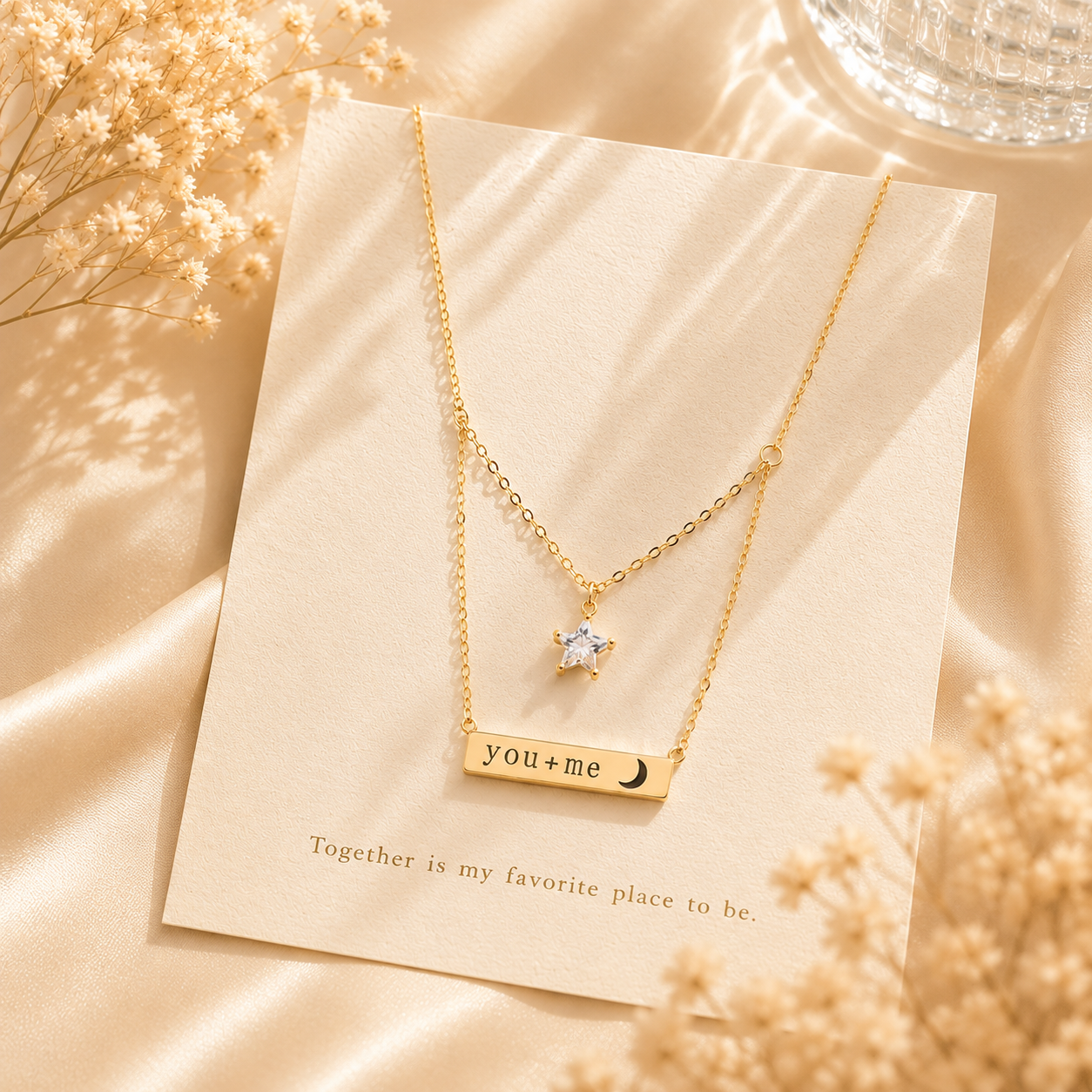 Silver Forever You + Me Star Gold Necklace