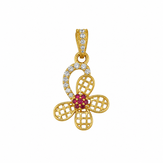 9K Gold Floral Bloom Pendant