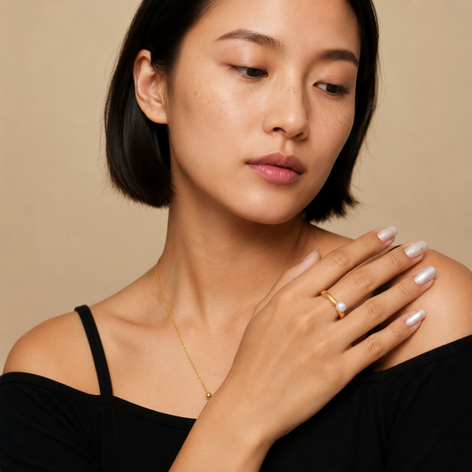 Demi Fine Pearl Open Cuff Ring