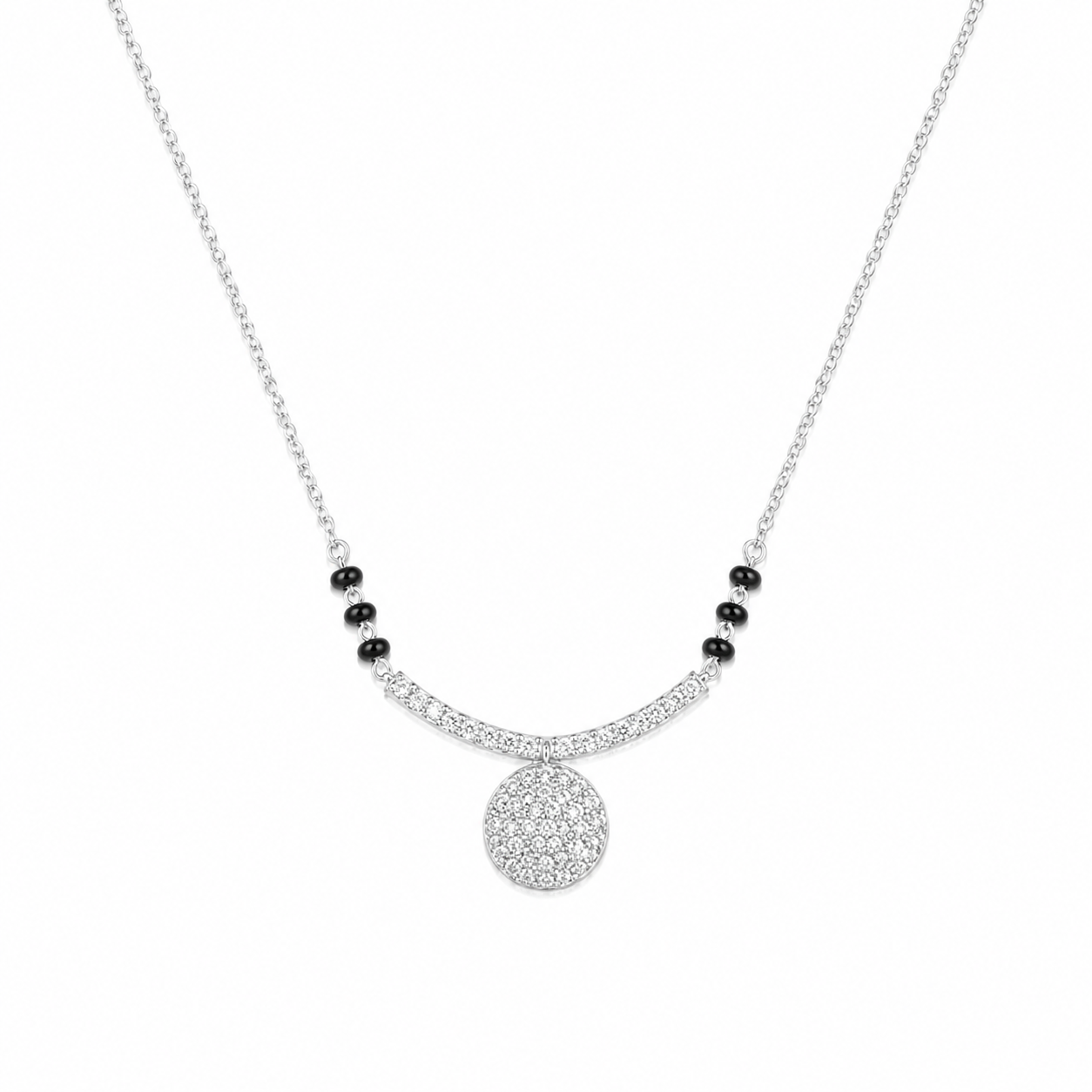 Silver Curve Charm Mangalsutra