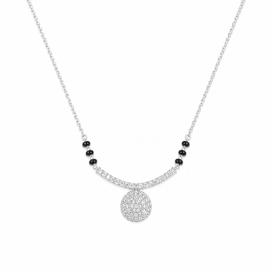 Silver Curve Charm Mangalsutra