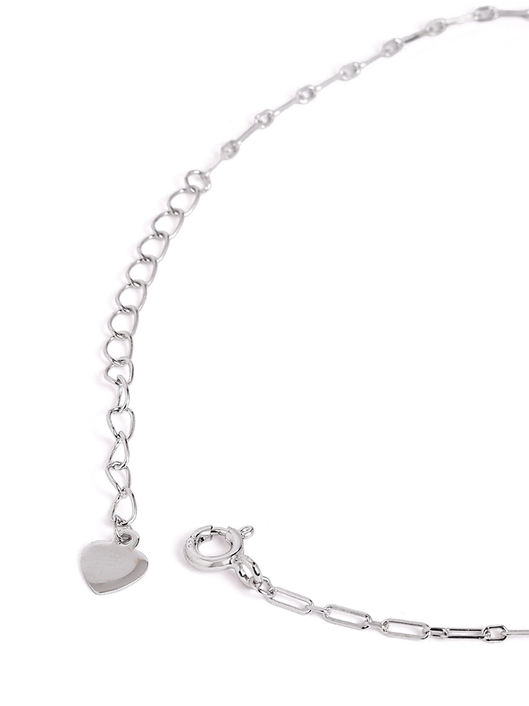 925 sterling silver anklet for women with adjustable chain, and elegant design