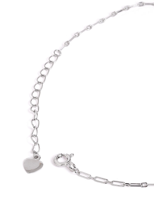 925 sterling silver anklet for women with adjustable chain, and elegant design