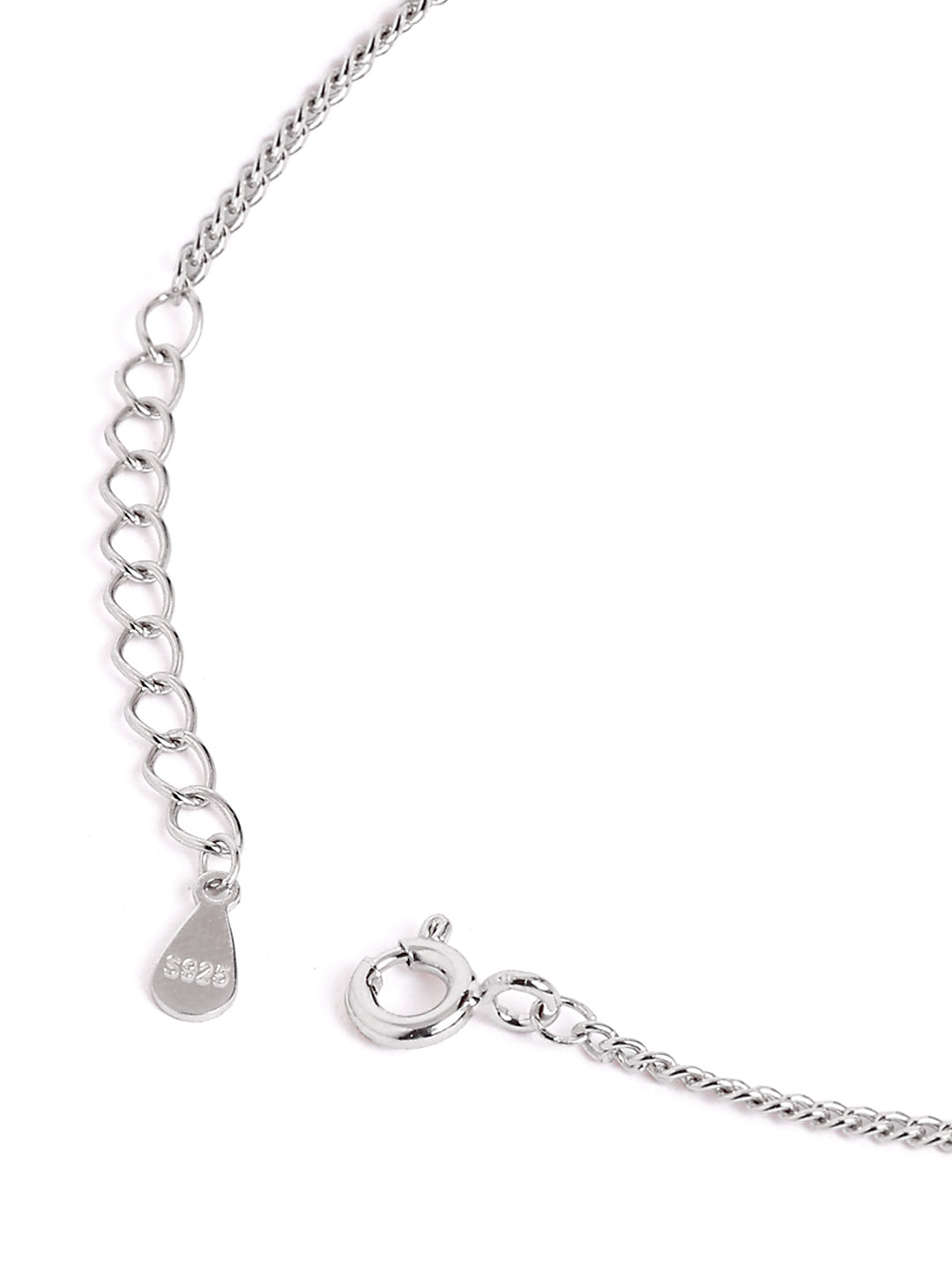 925 sterling silver anklet for women with adjustable chain, and elegant design