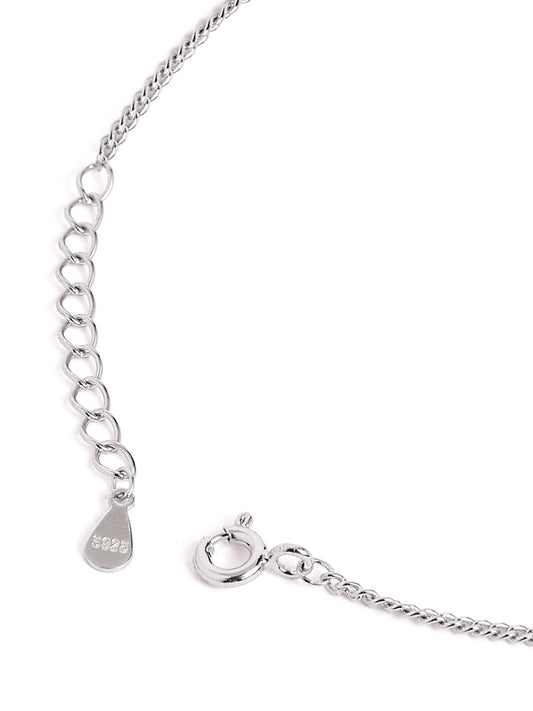 925 sterling silver anklet for women with adjustable chain, and elegant design