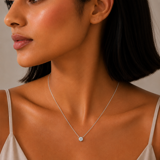Silver Solitaire Necklace