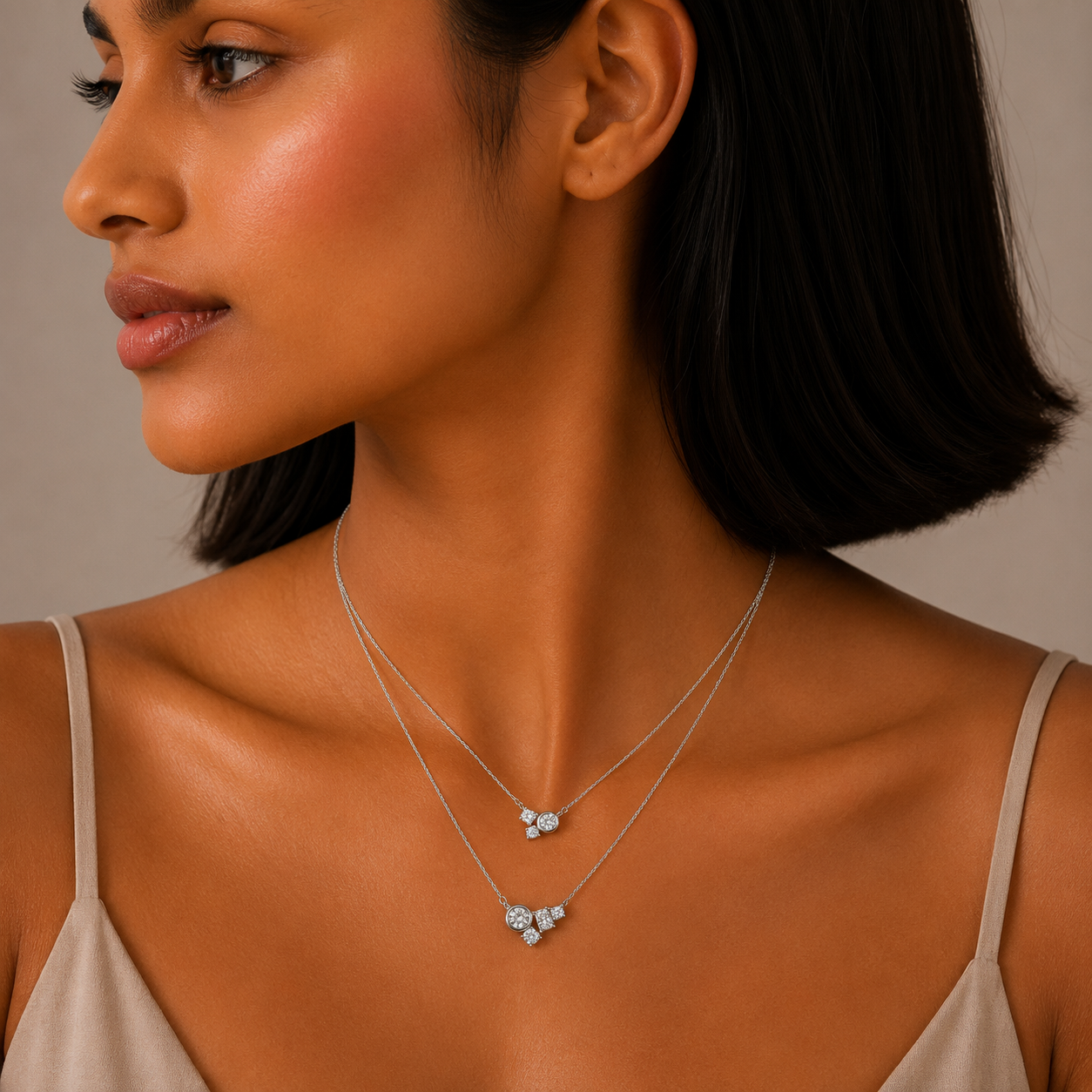 Silver Elegant Layered Necklace