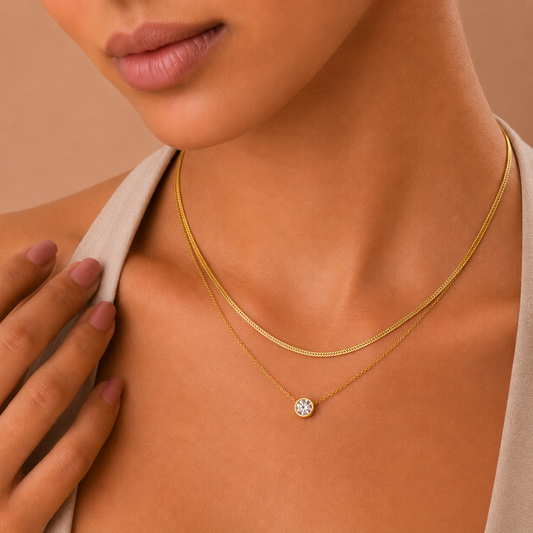 Demi Fine Crystal Drop Layered Necklace