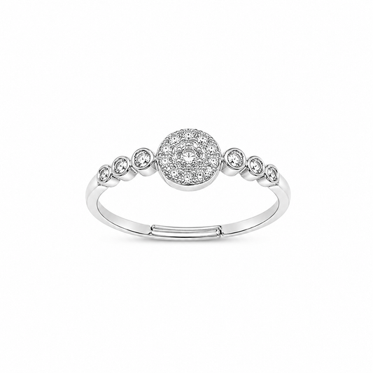 Silver Celestial Adjustable Halo Ring