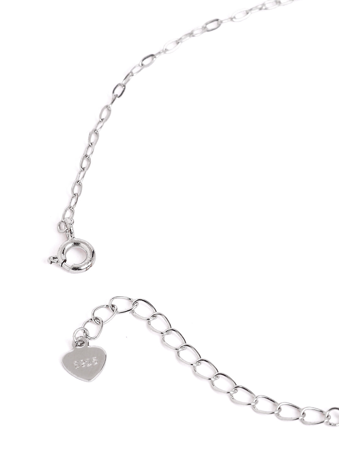 925 sterling silver anklet for women with adjustable chain, and elegant design