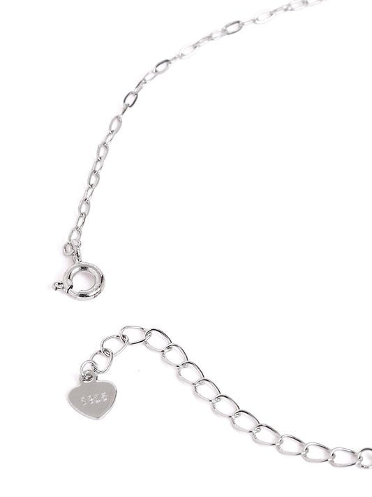 925 sterling silver anklet for women with adjustable chain, and elegant design