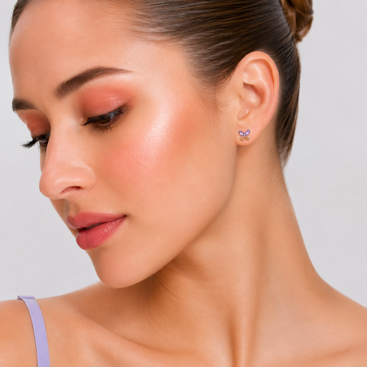 Silver Butterfly Wing Earrings