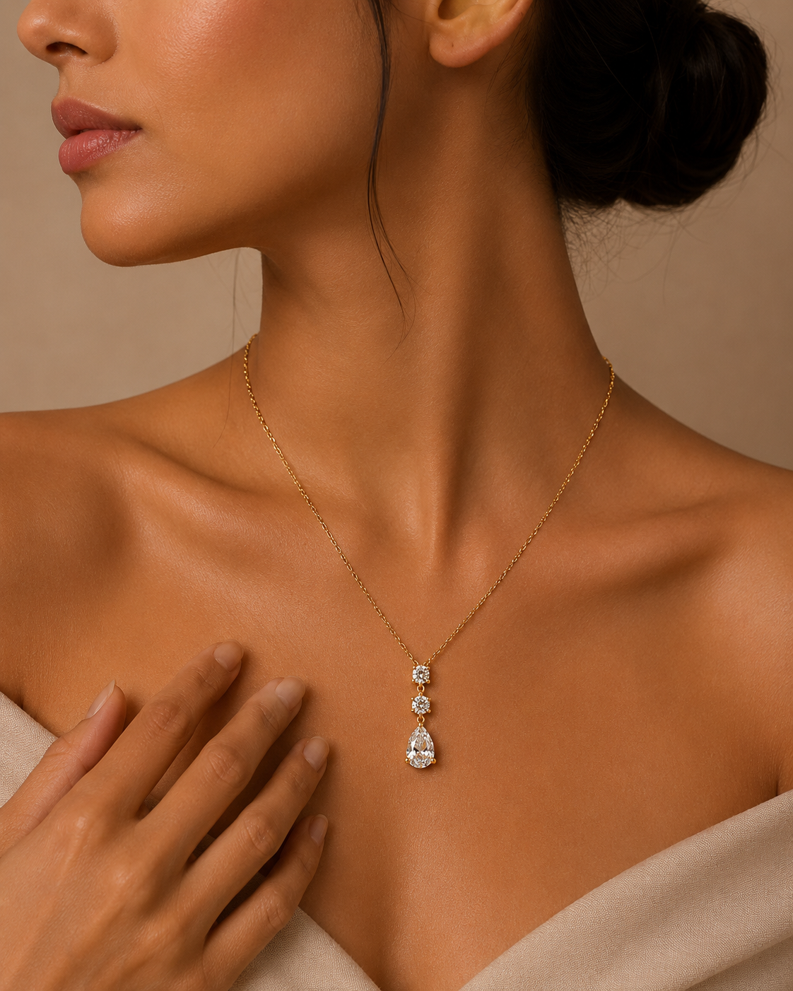 Demi Fine Triple Drop Pendant Necklace