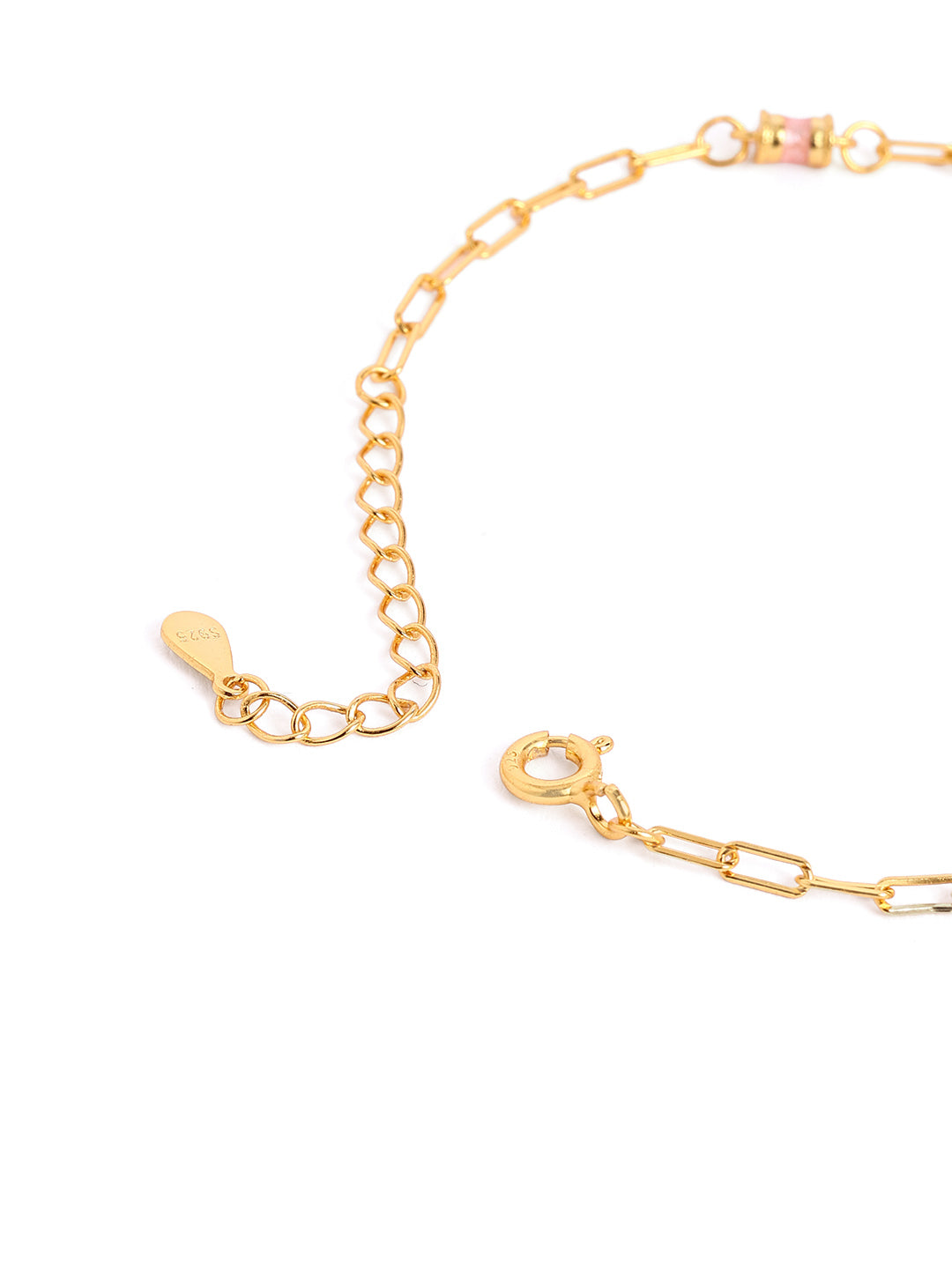 925 sterling silver gold finish Labubu Doll Charm Bracelet
