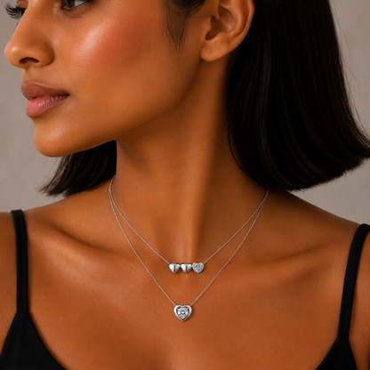Double Layer Heart Necklace