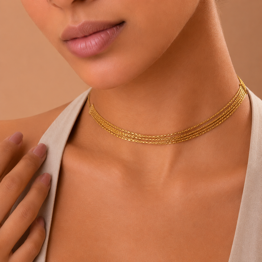 Demi Fine Multi Layer Gold Choker