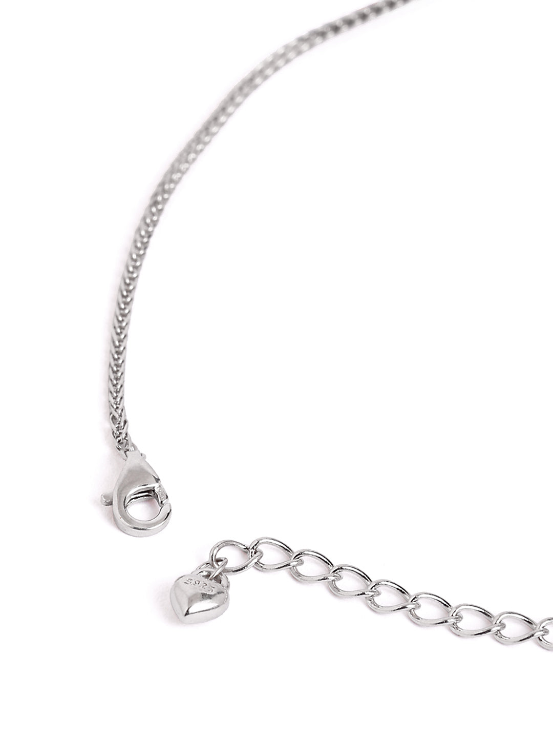 925 sterling silver beaded anklet for women with adjustable chain, and elegant design