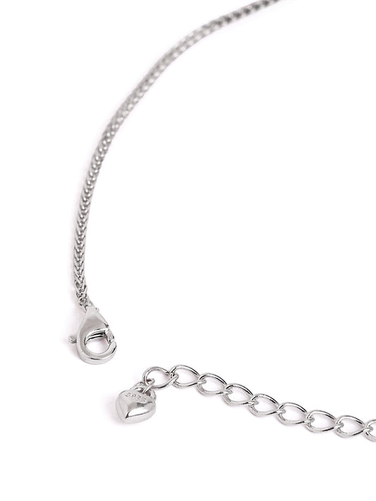925 sterling silver beaded anklet for women with adjustable chain, and elegant design