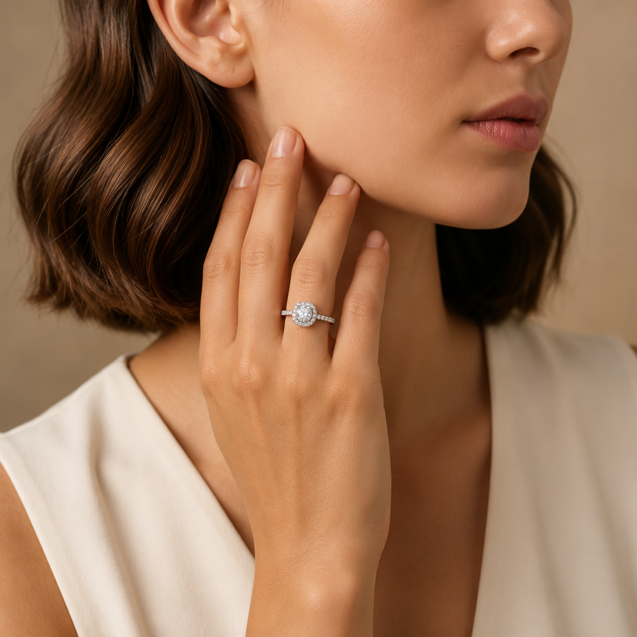 Silver Luxe Cushion Adjustable Ring
