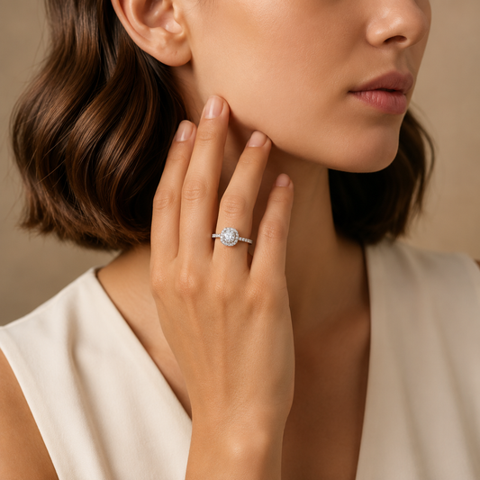 Silver Luxe Cushion Adjustable Ring