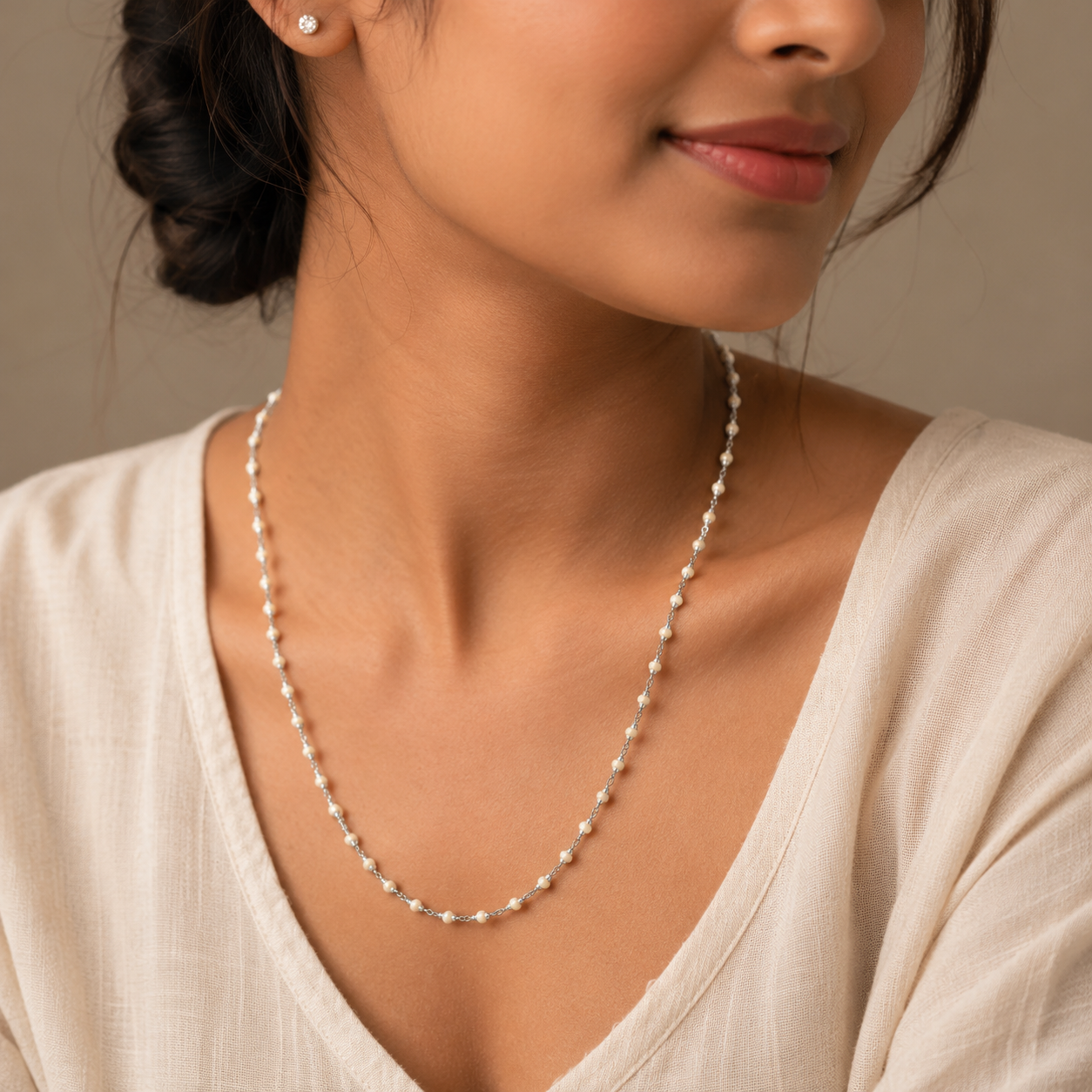 Silver Spiritual Tulsi Mala
