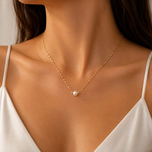 Demi Fine Classic Pearl Solitaire Necklace