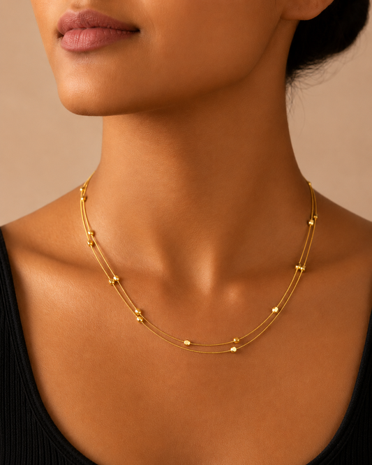 Demi Fine Dual Strand Bead Necklace