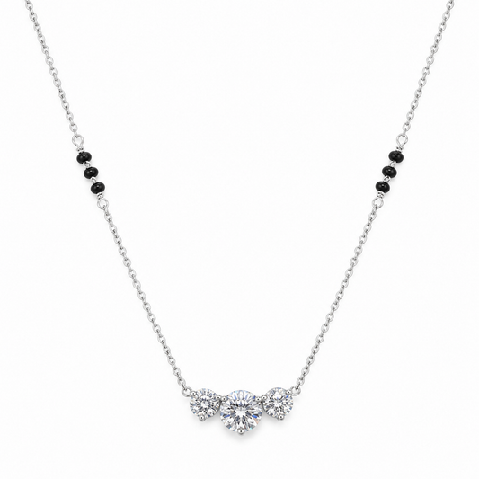 Silver Triple Solitaire Mangalsutra