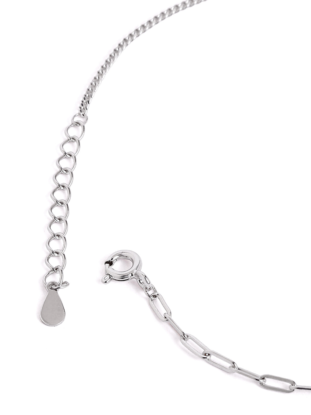925 sterling silver anklet for women with adjustable chain, and elegant design