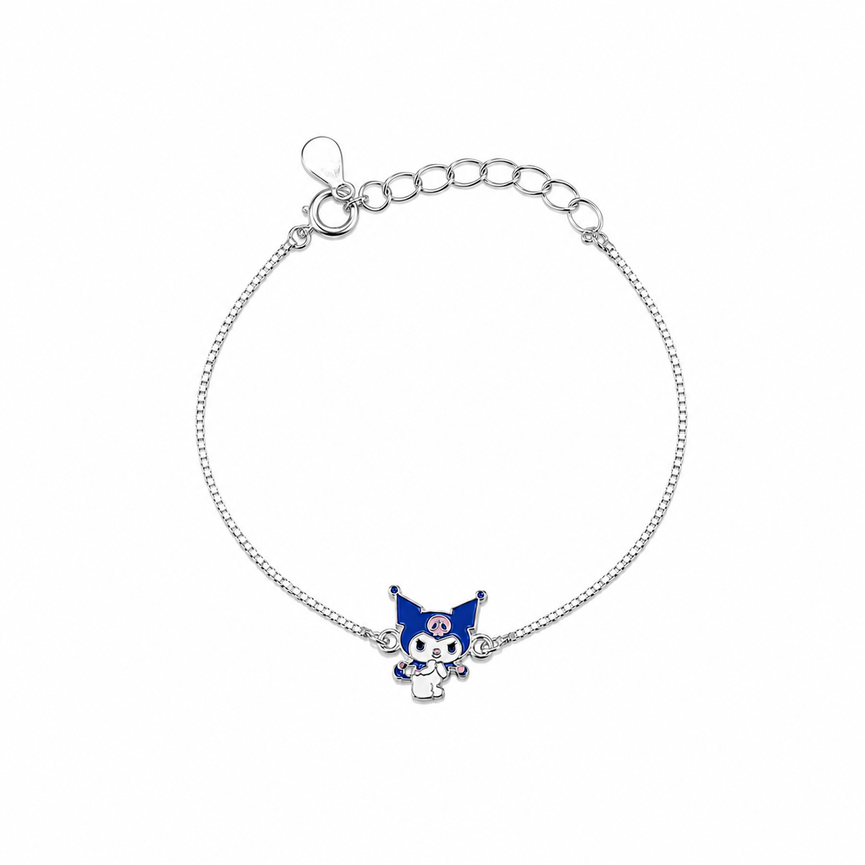 Silver Kuromi Enamel Kids Bracelet