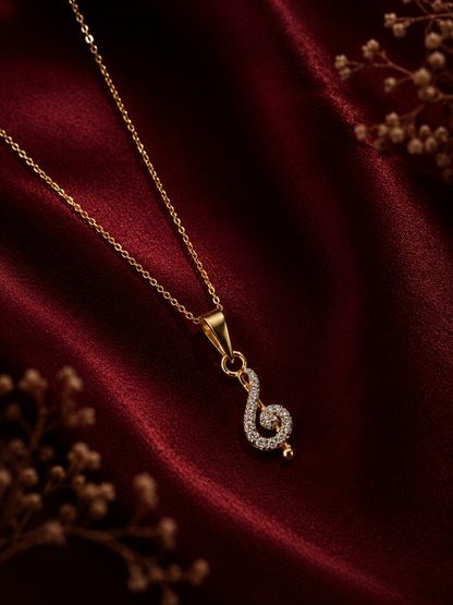 9K Gold Treble Clef Pendant