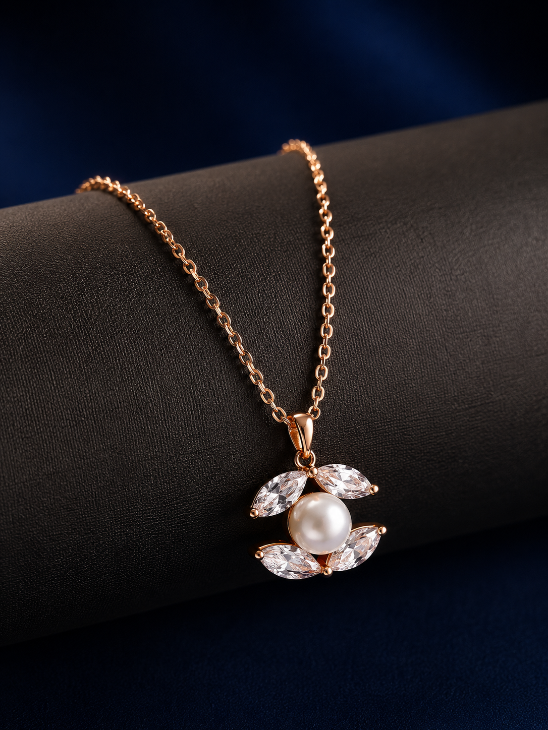 925 Silver Rose Pearl Petal Necklace