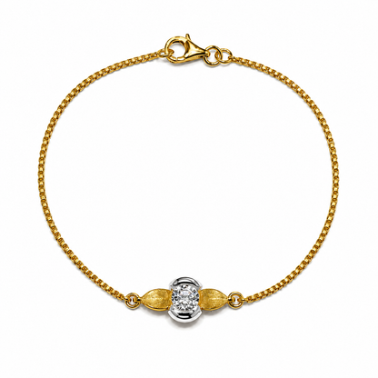 9K Gold Solitaire Diamond Bracelet