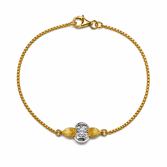 9K Gold Solitaire Diamond Bracelet