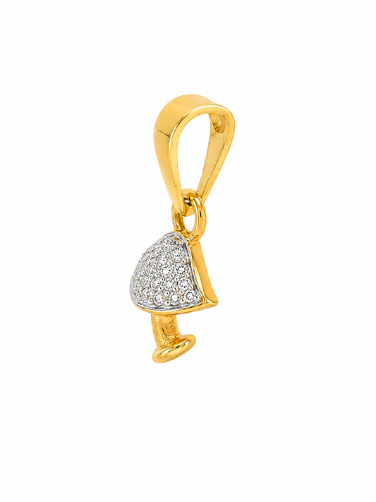9K Gold Diamond Mushroom Pendant