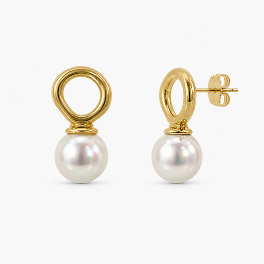 Demi Fine Pearl Halo Stud Earrings