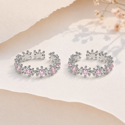 Pink Crystal Snowflake Toe Ring
