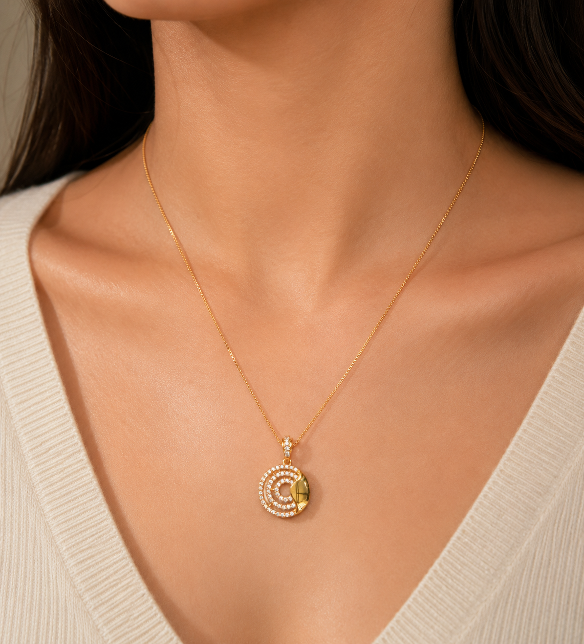 Celestial Spiral 9 Karat Gold Pendant