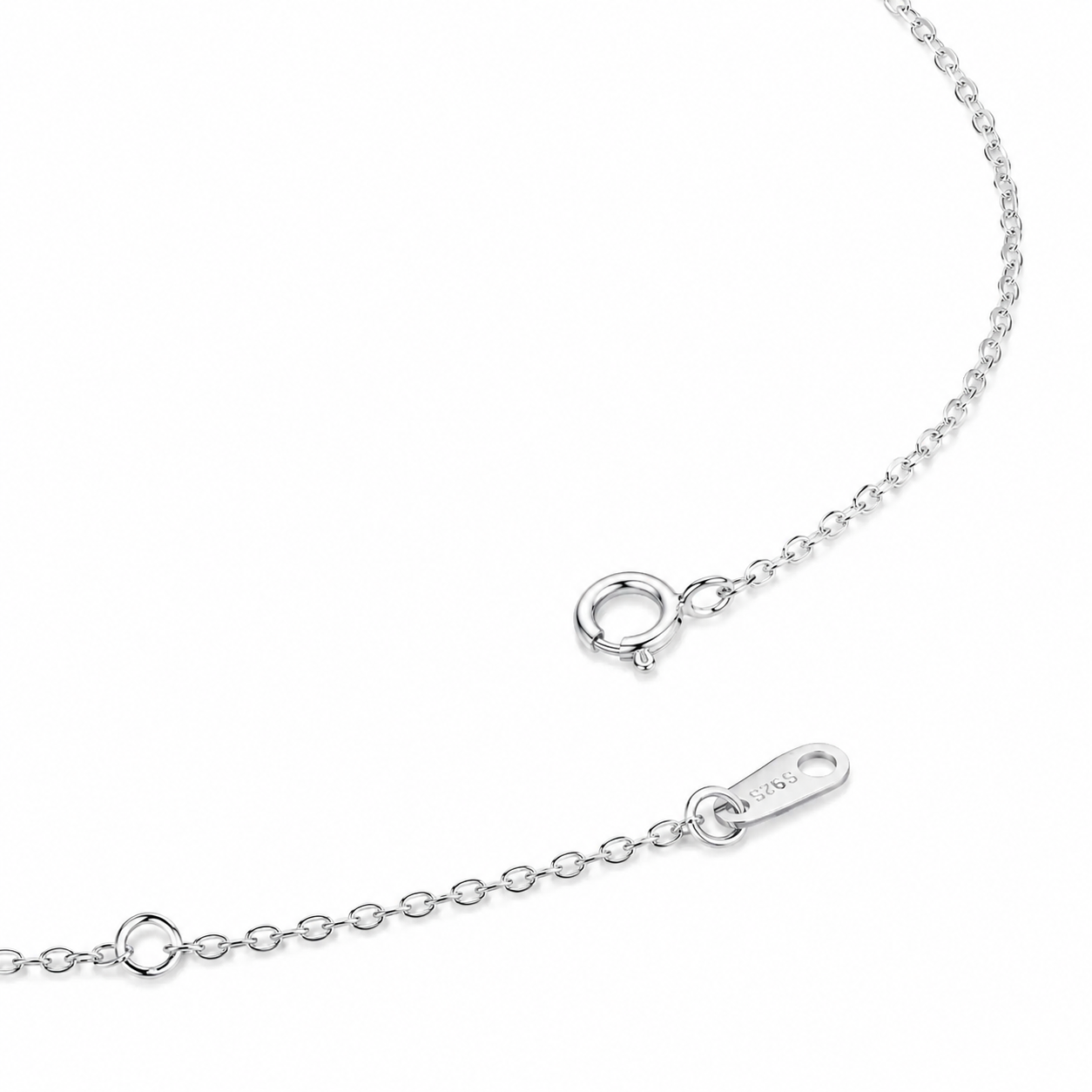 925 Silver Heart Necklace with Shimmering Crystal Centre