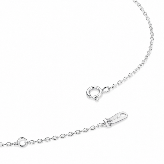 925 Silver Heart Necklace with Shimmering Crystal Centre