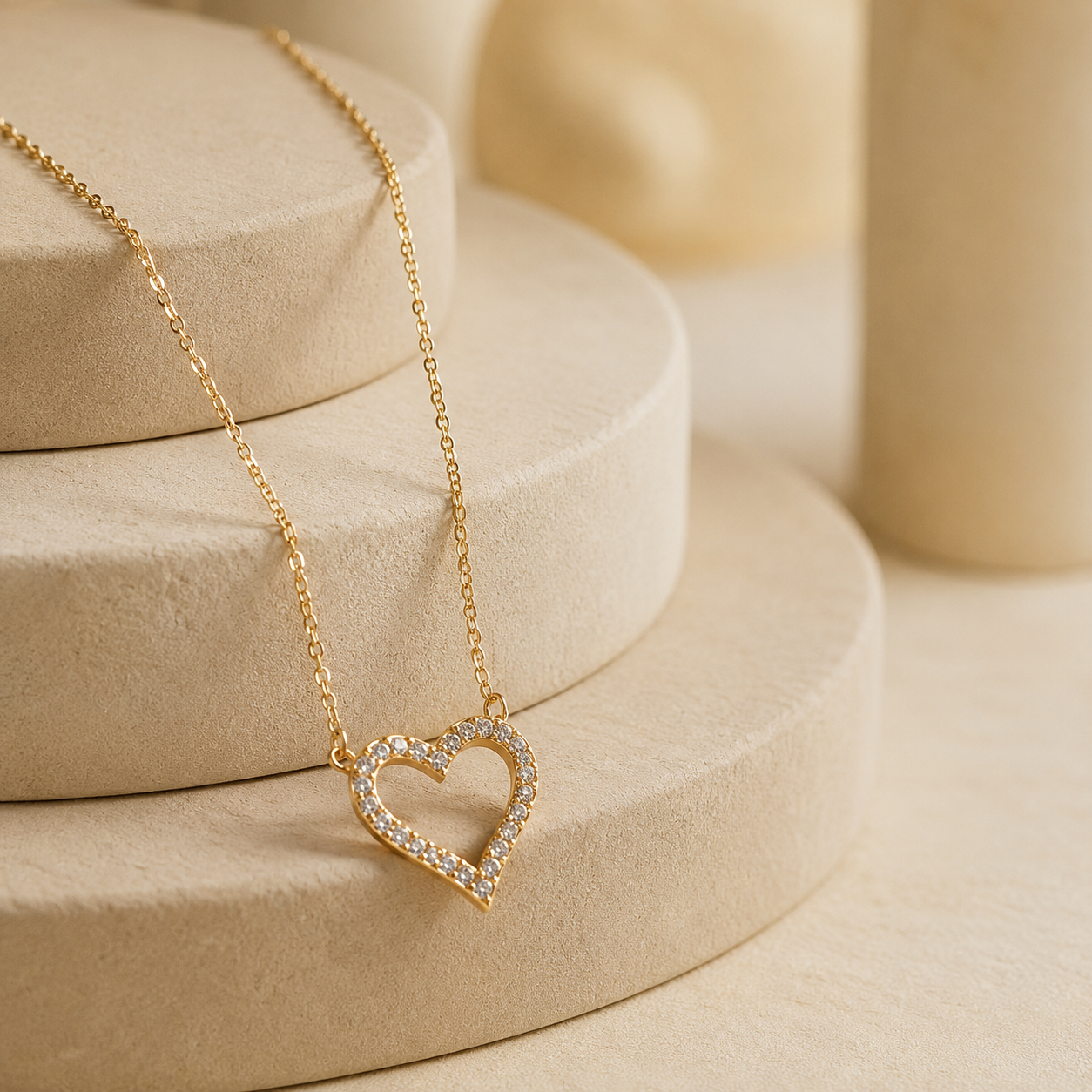 Demi Fine Open Heart Sparkle Necklace