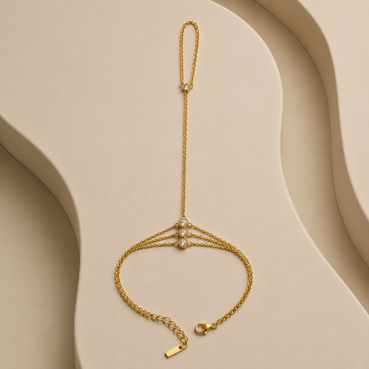 Demi Fine Aurora Triple Strand Crystal Hand Chain